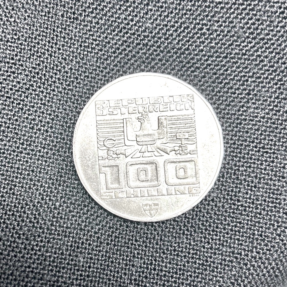 Silver 100 Shilling 1976 Winter Olympic Coin